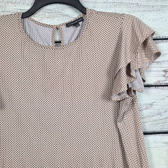 Adrianna Papell Polka Dot Flutter Sleeve Blouse Women’s Small - Picture 3 of 10